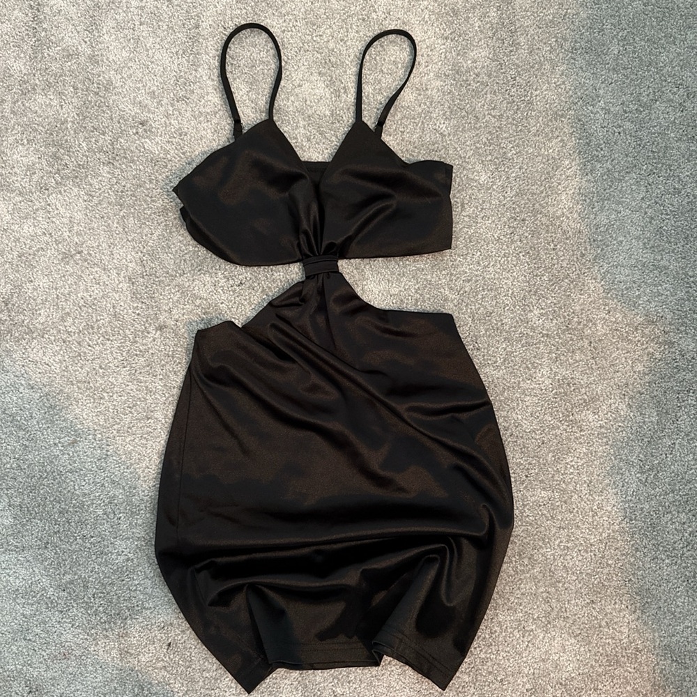 Elegant Black Cut-Out Dress